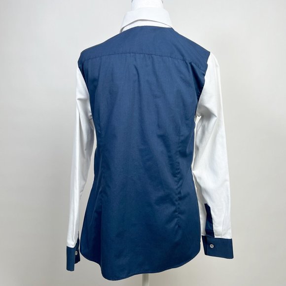 Original Custom Half-White Half-Flower Print Women's Shirt - Blue (Pre-Owned) - Picture 4 of 9